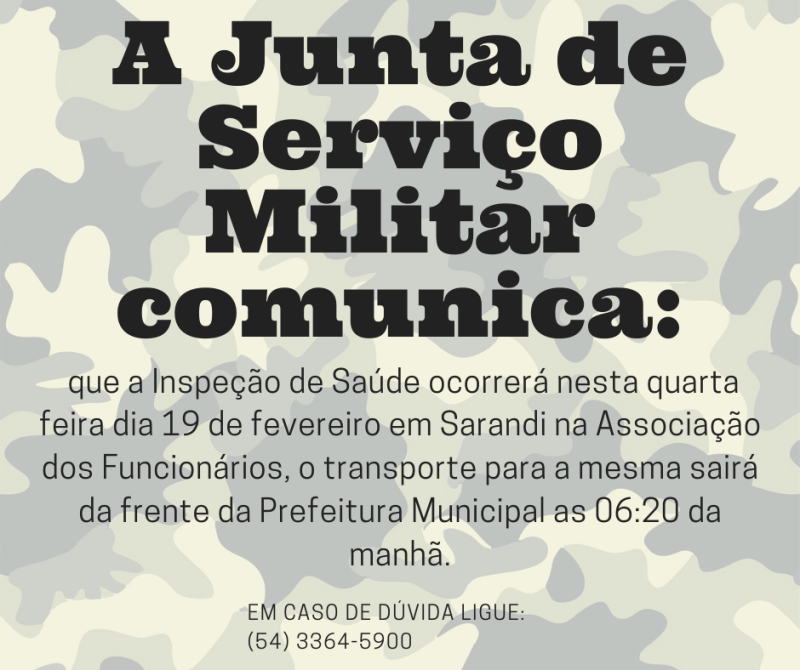 comunicado da JUNTA DE SERVIÇO MILITAR